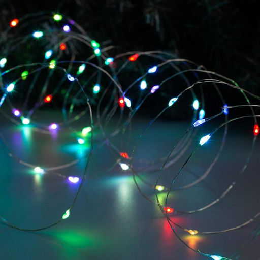 Гирлянда Нить 10 м роса, IP20, серебристая нить, 100 LED, свечение мульти (RGB), переливы, 12 В - Luazon lighting фото 5