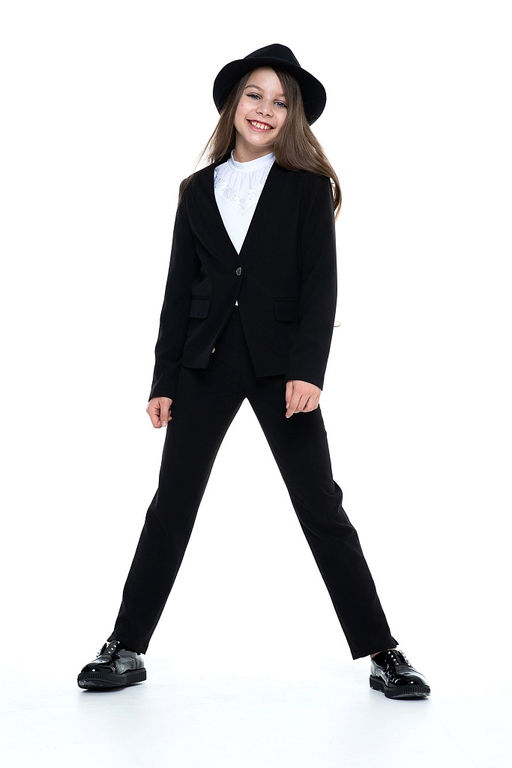 Чёрный школьный жакет для девочки Инфанта, модель 0711  фото 6