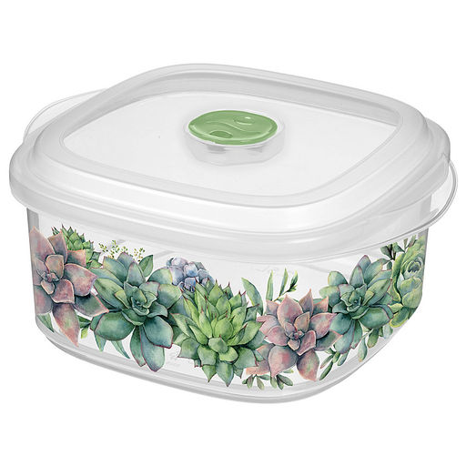 Емкость для СВЧ Bergamo 1,6л с клапаном с декором (бесцветный) 221199701/00