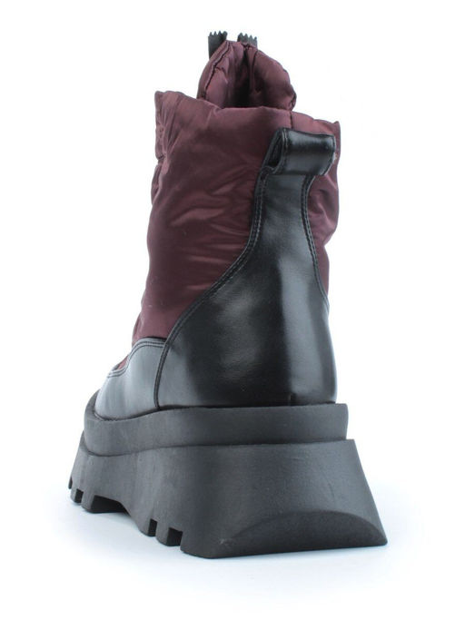 02-FAS16-4Z VINOUS/BLACK Дутики женские (искусственная кожа, плащевая ткань, шерсть) - Фабричный китай фото 7