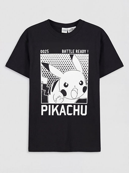 Bisiklet Yaka Pikachu Bask?l? Erkek ?ocuk Ti??rt