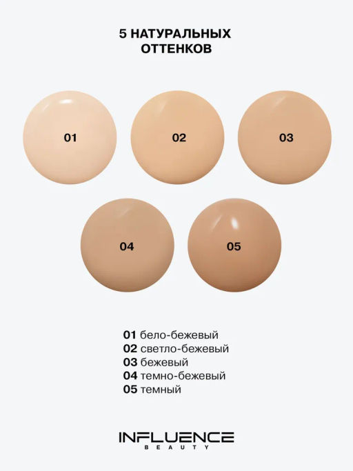 Тональная основа Influence Beauty Skinnovation Hydra 01 бело-бежевый 30 мл фото 10