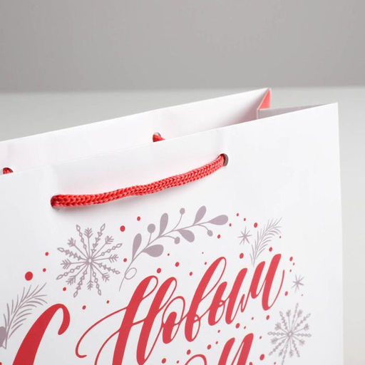 Цена за 2 шт. Пакет подарочный ламинированный «С Новым годом!», MS 23 х 18 х 8 см