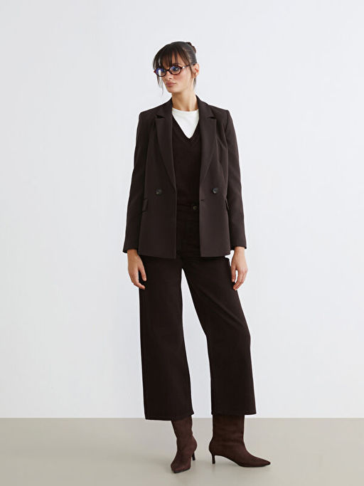 Krep Kad?n Blazer Ceket