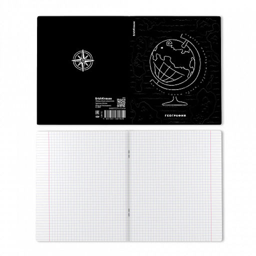 Цена за 5 шт. Тетрадь общая ученическая с пластиковой обложкой на скобе ErichKrause Зри в корень, География, 48 листов, клетка фото 2