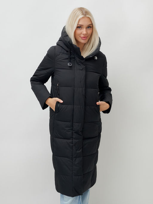 Пальто зимнее MTFORCE 9606Ch женское черное утеплитель 270 г/м²  фото 13