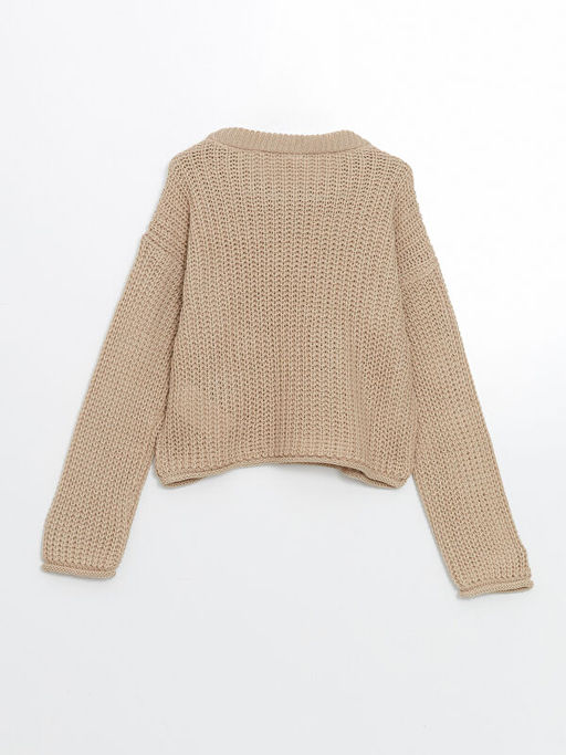 Bisiklet Yaka K?z ?ocuk Triko Kazak - Waikiki фото 2