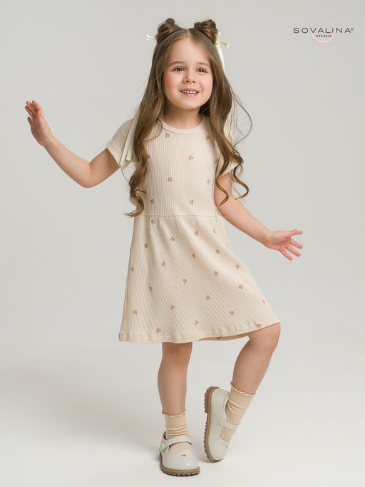 Платье Лето лапша кофейные сердечки