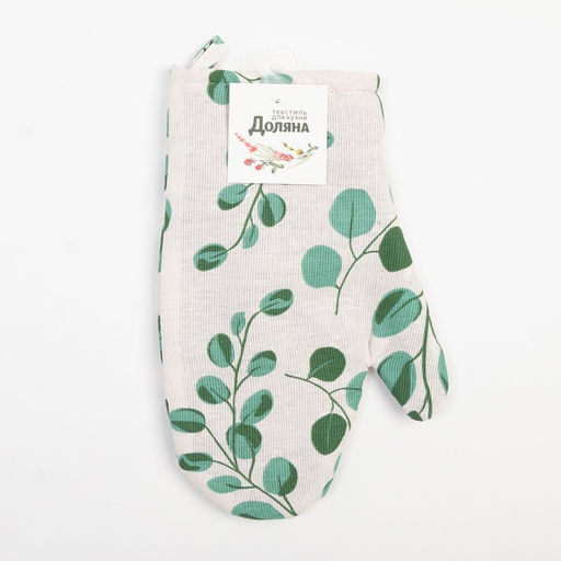 Варежка-прихватка Доляна «Эвкалипт» 20×27 см, 100% хлопок, ватин 250 г/м²