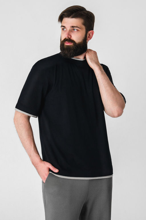 Арт. 67128/5 Футболка мужская 48-56 (5 шт) Цвет:черный