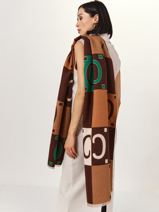 в составе ШЕРСТЬ  и КАШЕМИР Большой, мягкий, теплый  двусторонний палантин - Tantino фото 8