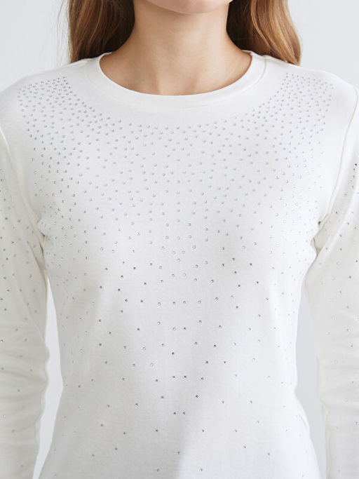 Bisiklet Yaka Ta?l? Kad?n Ti??rt