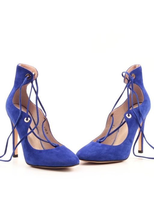 06-V-238 BLUE Туфли женские (натуральная замша) - Фабричный китай фото 13