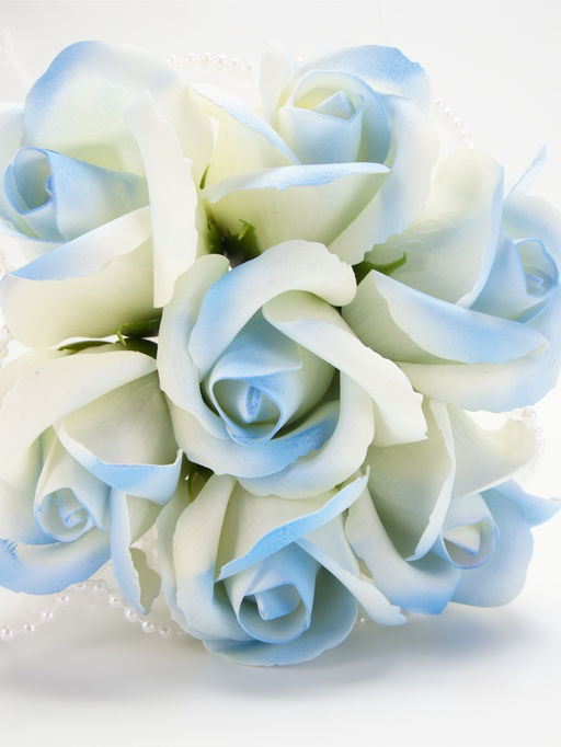 Набор из 6 нежных бело-голубых мыльных роз - SB BEAUTY фото 4