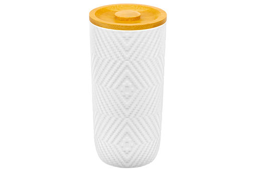 Банка д/сыпучих продуктов 900 мл 9,5*9,5*19,5 см + бамбук. крышка с силик. упл. - Elan gallery фото 6