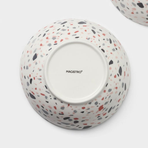 Тарелки глубокие Magistro Terazzo, 700 мл, 18×5.5 см, набор 2 шт., фарфор, белые