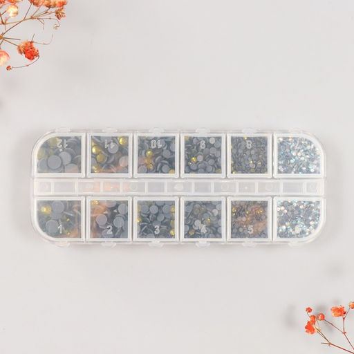 Декор для творчества стекло «Стразы усечённый конус. Оливковый», d=2-6.5 мм, набор 2600 шт.