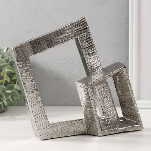Фигурка керамика «Абстракция. Два квадрата», серебро, 25.5×5.5×20.5 см
