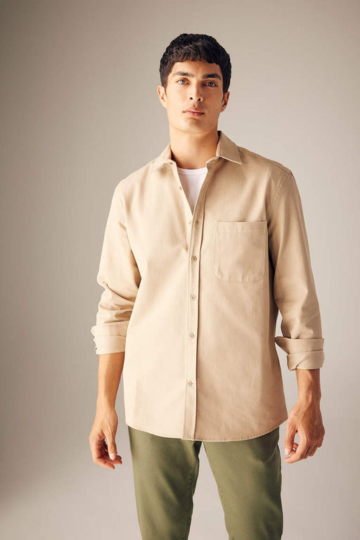 Рубашка стандартного кроя с длинным рукавом - Defacto фото 3