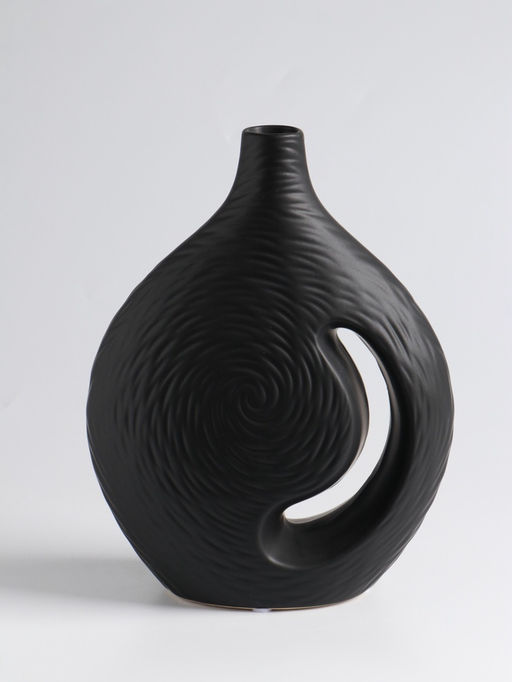 Ваза для цветов «Невада», 23×16.5 см, керамика, чёрная