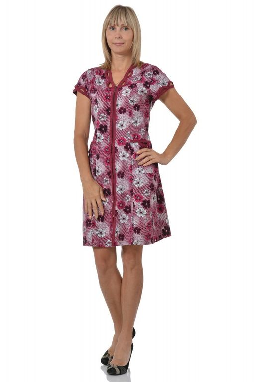 М0069-1 Халат женский кулирка бордо - АстраТекстиль фото 2