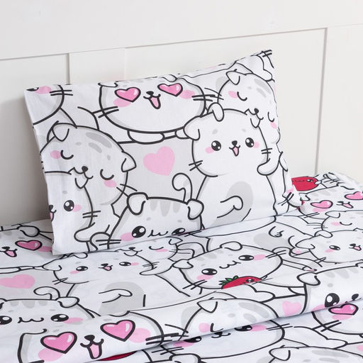 Постельное бельё Этель 1,5 сп Sweet cats, 143х215 см, 150х214 см, 50х70 см -1 шт, 100% хлопок, бязь  фото 2