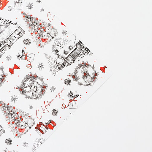 Цена за 10 шт. Бумага упаковочная глянцевая Новогодний шик, 70 х 100 см - Дарите счастье фото 3