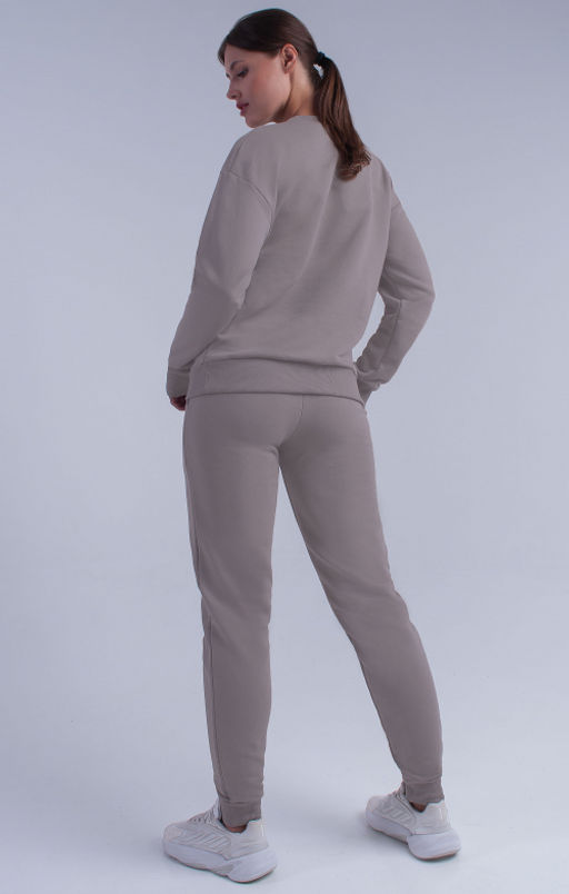 Арт. 2528  Костюм с брюками женский 44-52 (5 шт) Цвет:верх- бежевый, низ- бежевый