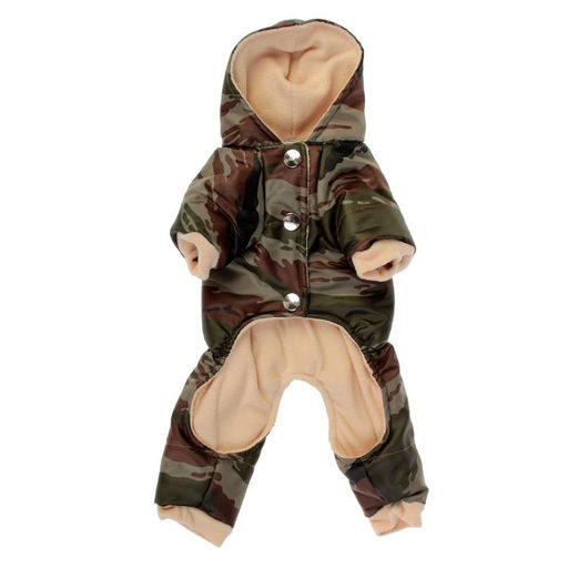 Комбинезон зимний для животных Камуфляж, XS (ДС 18-20, ОГ 30-32 см, ОШ 24 см), микс - Пижон фото 5