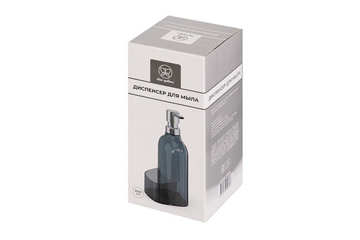 Диспенсер 600 мл 9,5*9,5*21 см Серый с нескользящей поверхностью - Elan gallery фото 6
