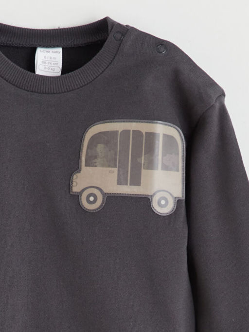 Bisiklet Yaka Erkek Bebek Sweatshirt ve E?ofman Alt 2li