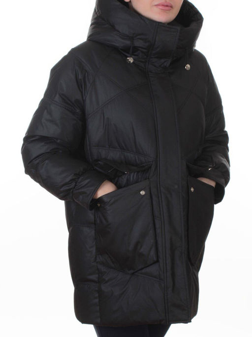 EB2819 BLACK Куртка зимняя женская (200 гр. холлофайбер)