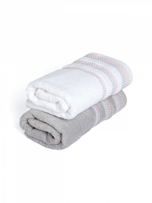 Набор махровых полотенец 50x90 серый махровая ткань