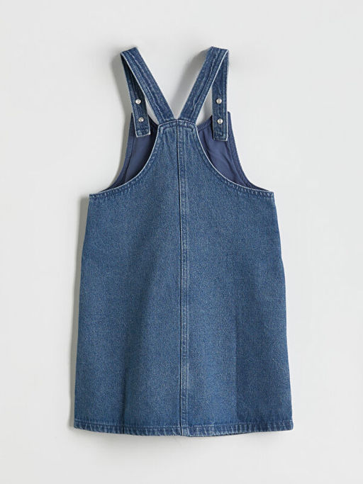 Minnie Mouse Nak??l? K?z ?ocuk Jean Salopet Elbise