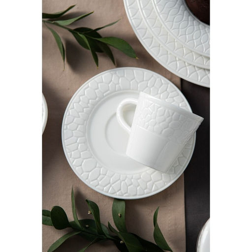 Кофейная пара Magistro Rodos, 2 предмета: чашка 100 мл, блюдце d=15 см, фарфор, цвет белый фото 7