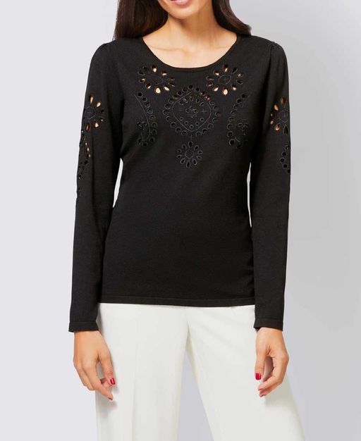 Пуловер, черный - Patrizia dini фото 3