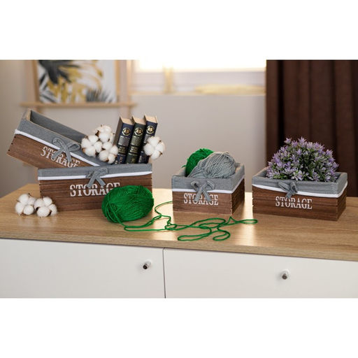 Корзина для хранения Доляна Storage, 232311 см, дерево, большая, цвет коричневый, серый  фото 7