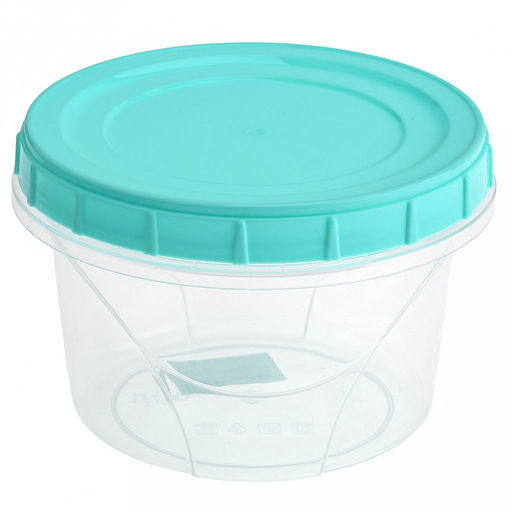 Контейнер пластмассовый 0,7л, д12,5см, h8,5см, универсальный, полипропилен, цвета микс (Россия)