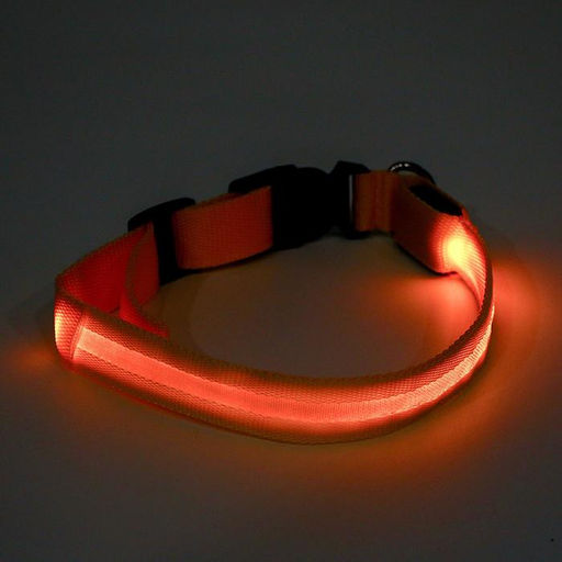 Ошейник с подсветкой размер XL,ОШ 52-60 х 2,5 см, 3 режима свечения жёлтый - Пижон фото 5