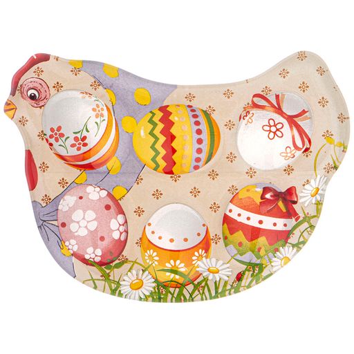 Цена за 6 шт. БЛЮДО ДЛЯ ЯИЦ КОЛЛЕКЦИЯ СВЕТЛАЯ ПАСХА 20,5*17*1,8 СМ