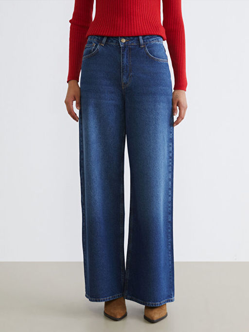 Wideleg Kad?n Jean Pantolon