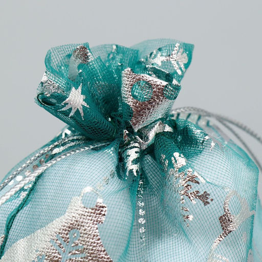 Цена за 20 шт. Мешочек подарочный органза Игрушки на ёлке, 10 х 12 см +/- 1.5 см - Дарите счастье фото 3