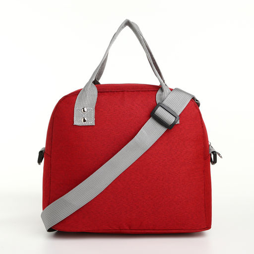 Термосумка на молнии, объём 7,8л, наружный карман, цвет бордовый