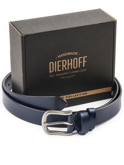 Мужской кожаный ремень Dierhoff ДРК 3052/2-30 Синий - Sergio valentini фото 2
