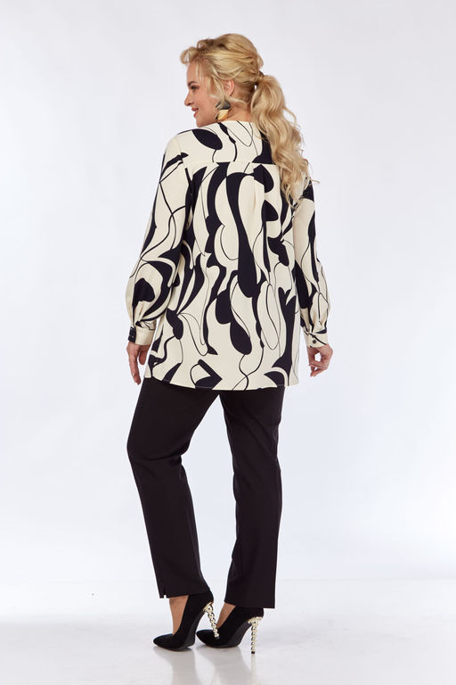 Блуза Элль стиль 2311а бежево-черный  фото 4
