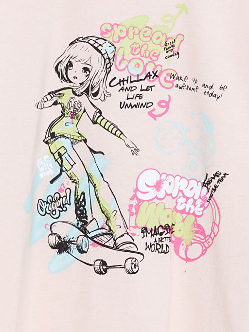 Bisiklet Yaka K?z ?ocuk Ti??rt - Waikiki фото 2