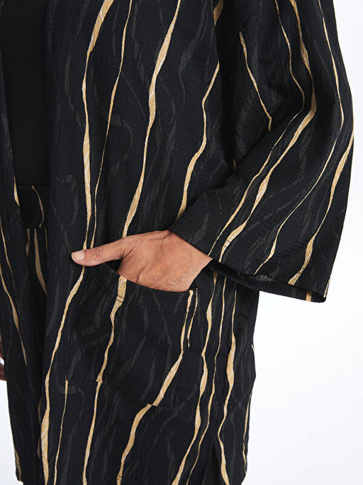 ?al Yaka Desenli Kad?n Kimono