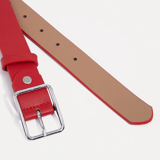 Ремень женский, ширина 3 см, винт, пряжка метал, цвет красный - Simaland фото 2