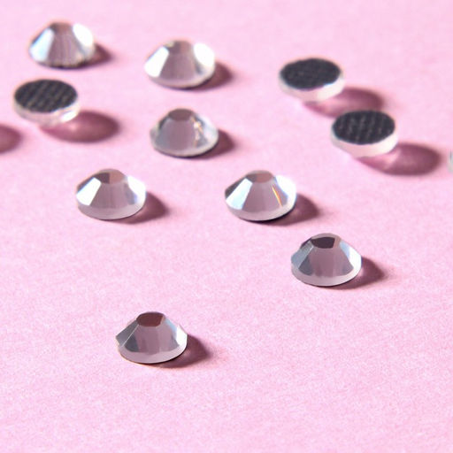 Цена за 6 шт. Стразы термоклеевые «Круг», стеклянные, d=4 мм, 100 шт., цвет серебряный