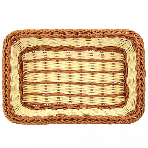 Корзина-сухарница плетная Пастораль 29,5х19,5см h7,5см, полипропилен, бежево-коричневый, форма прямоугольная (Китай) - Домашняя мода фото 3